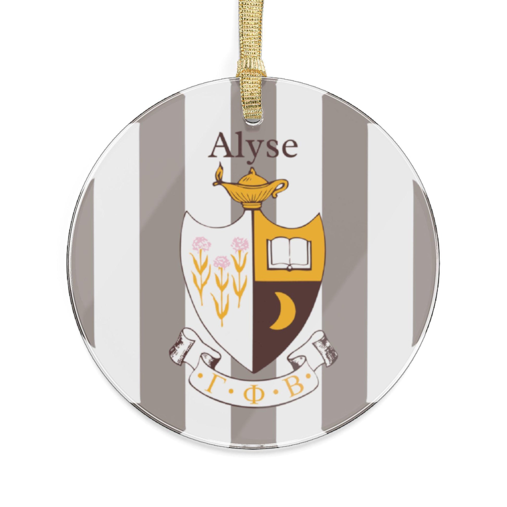 Gamma Phi Beta Personalized Crest Ornament - Ivy Society