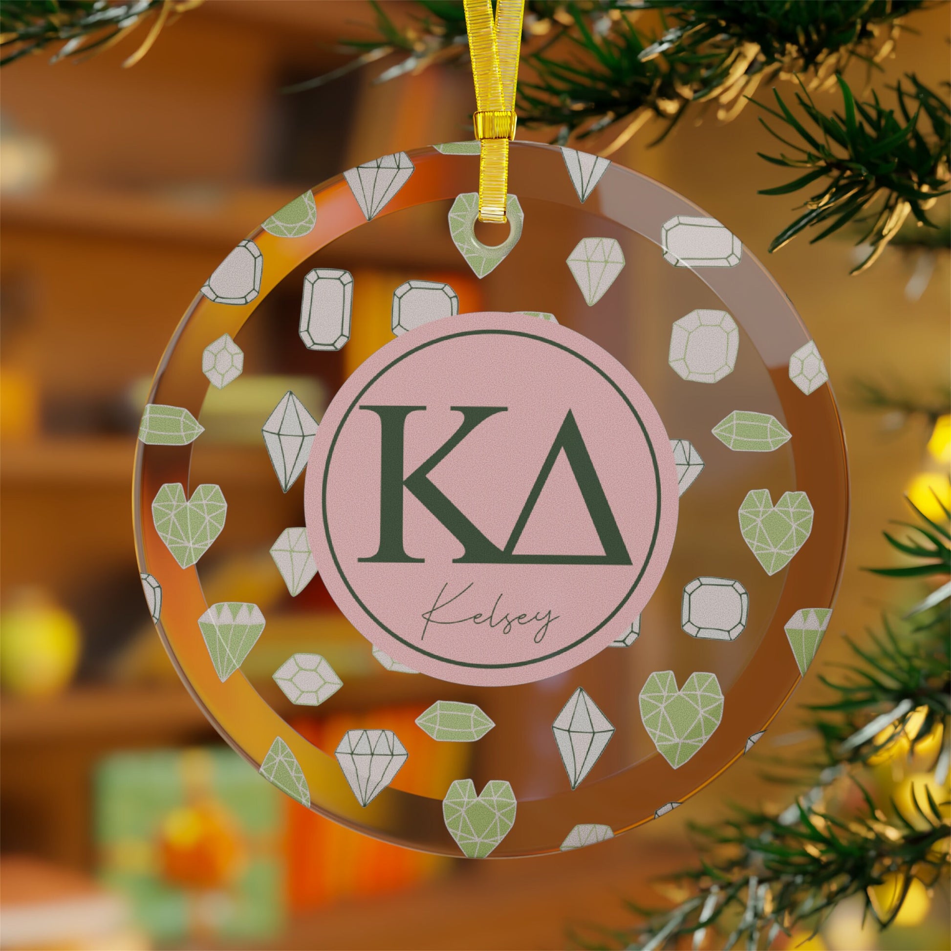 Kappa Delta Personalized Gem Ornament - Ivy Society