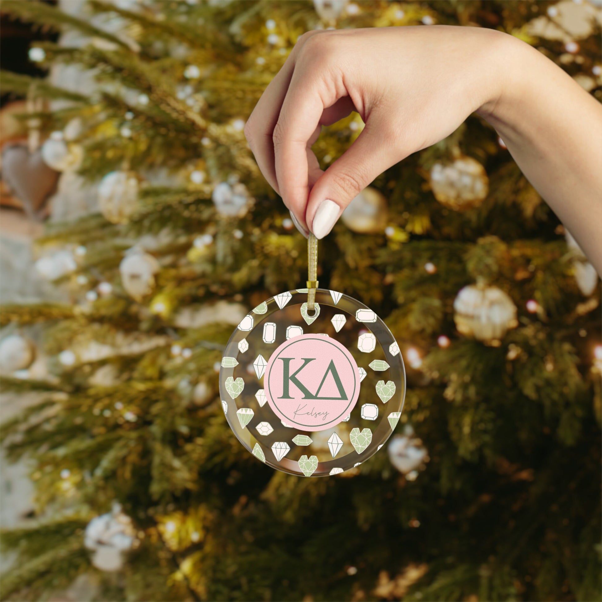 Kappa Delta Personalized Gem Ornament - Ivy Society