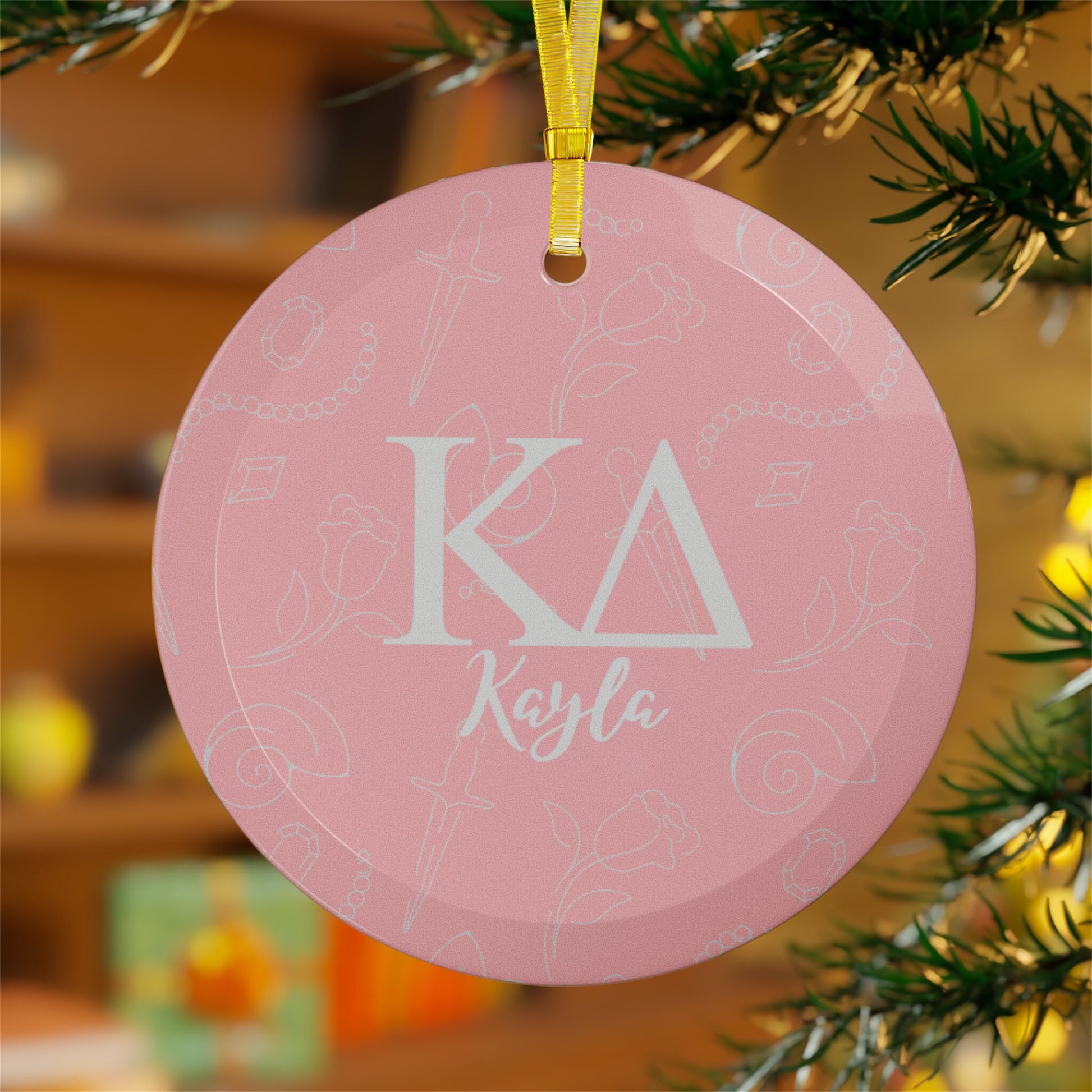 Kappa Delta Personalized Pink Ornament - Ivy Society