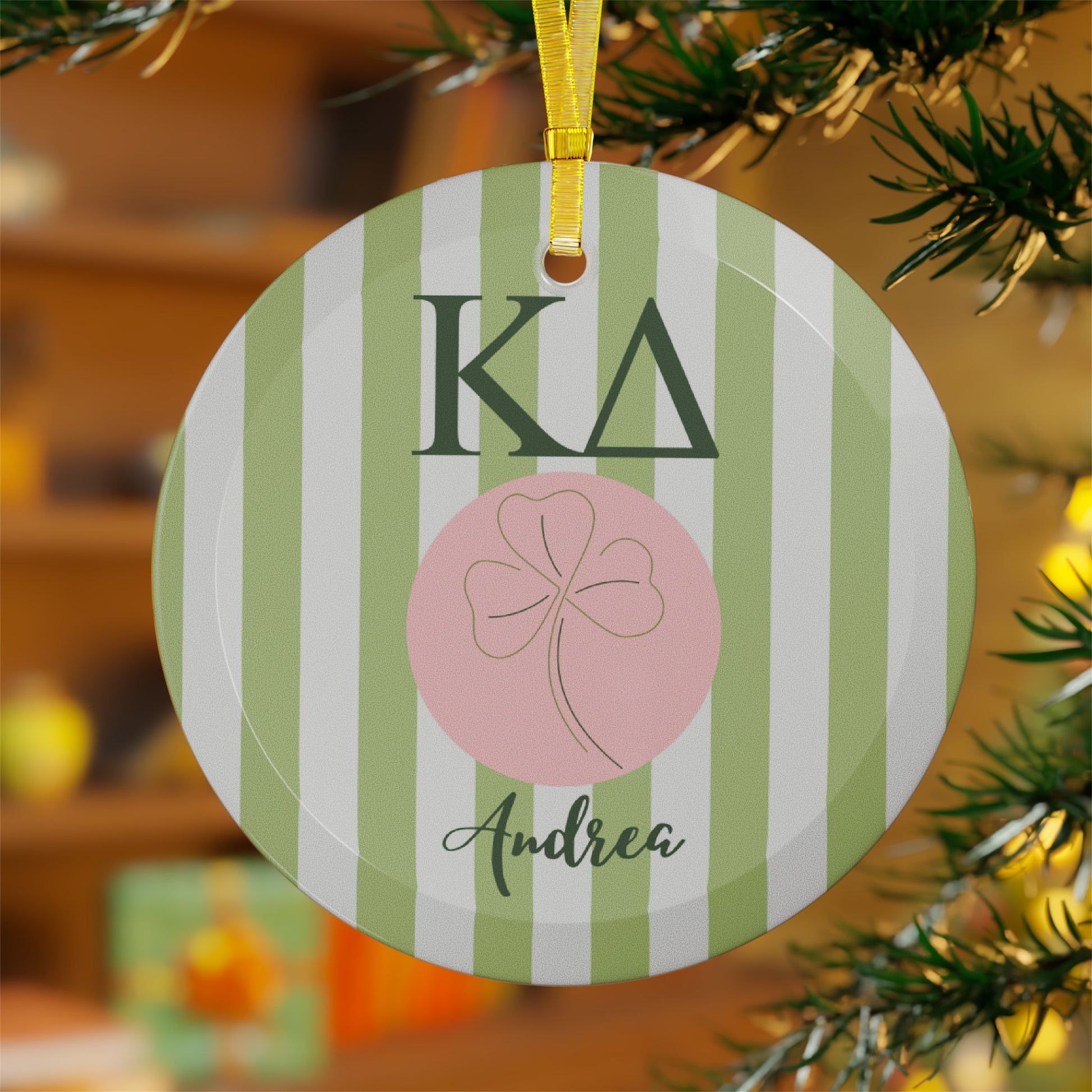Kappa Delta Personalized Shamrock Ornament - Ivy Society