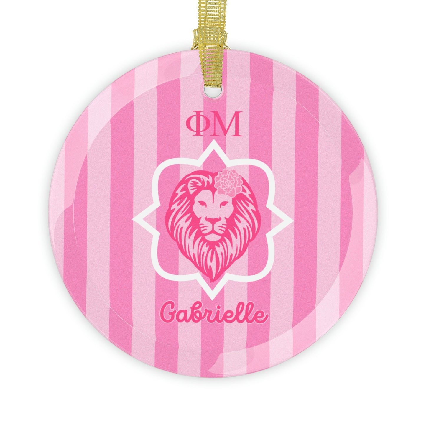 Phi Mu Personalized Quatrefoil Ornament - Ivy Society