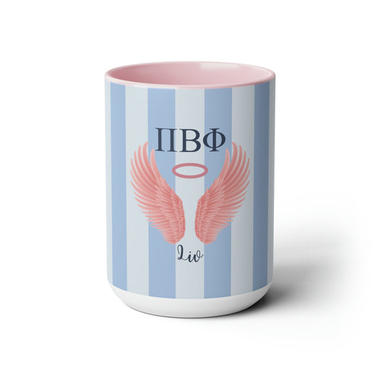 Pi Beta Phi Personalized Pink Angel Wing Mug - Ivy Society