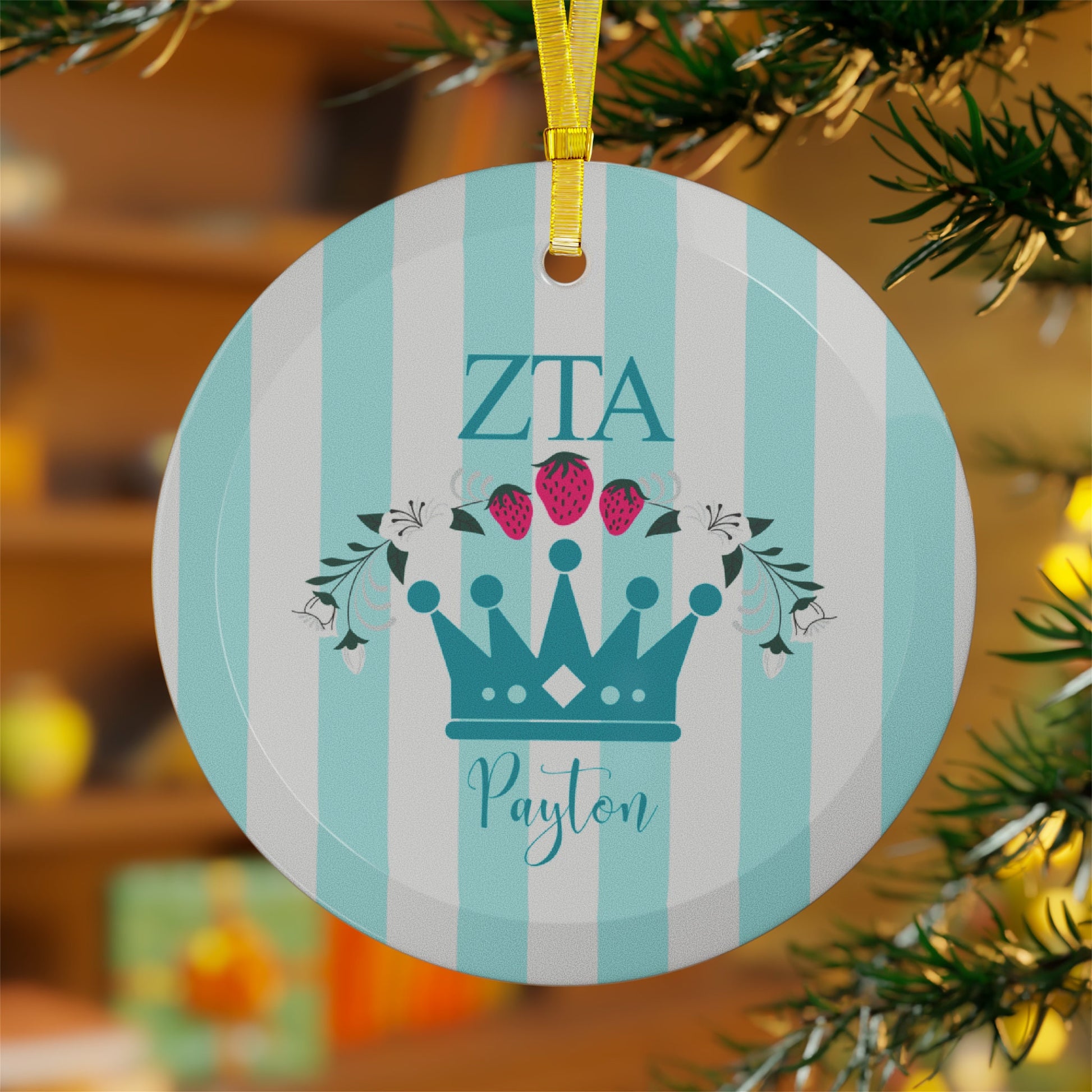 Zeta Tau Alpha Personalized Ornament - Ivy Society