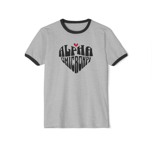 Alpha Omicron Pi Heart Ringer T-shirt - Ivy Society