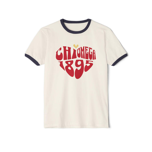 Chi Omega Heart Ringer Tee - Ivy Society