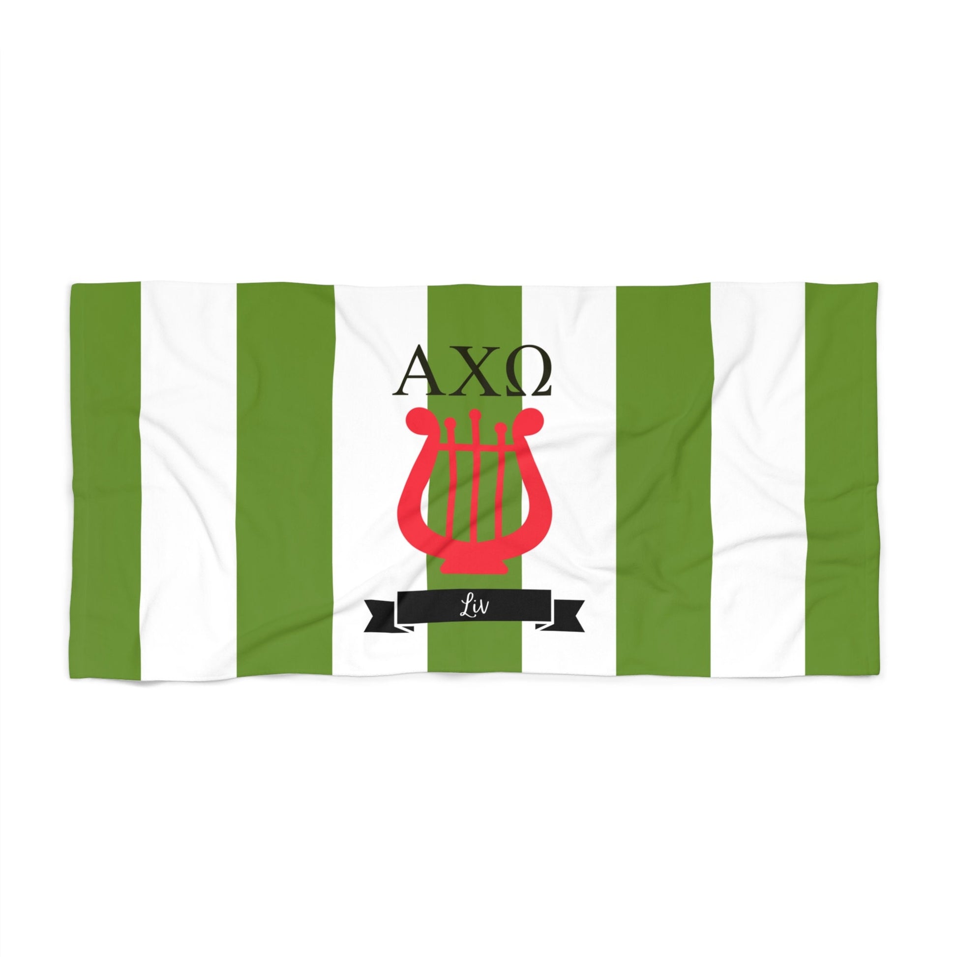 Alpha Chi Omega Personalized Beach Towel - Ivy Society
