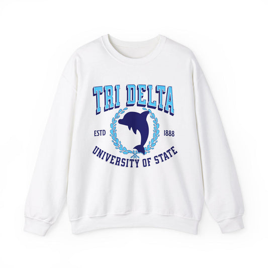 Tri Delta Collegiate Sweatshirt Personalized School - Ivy Society