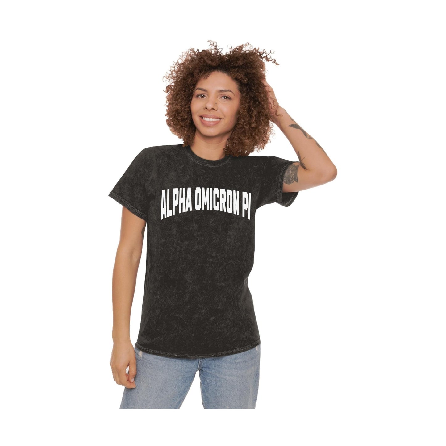 Alpha Omicron Pi Mineral Wash T Shirt - Ivy Society