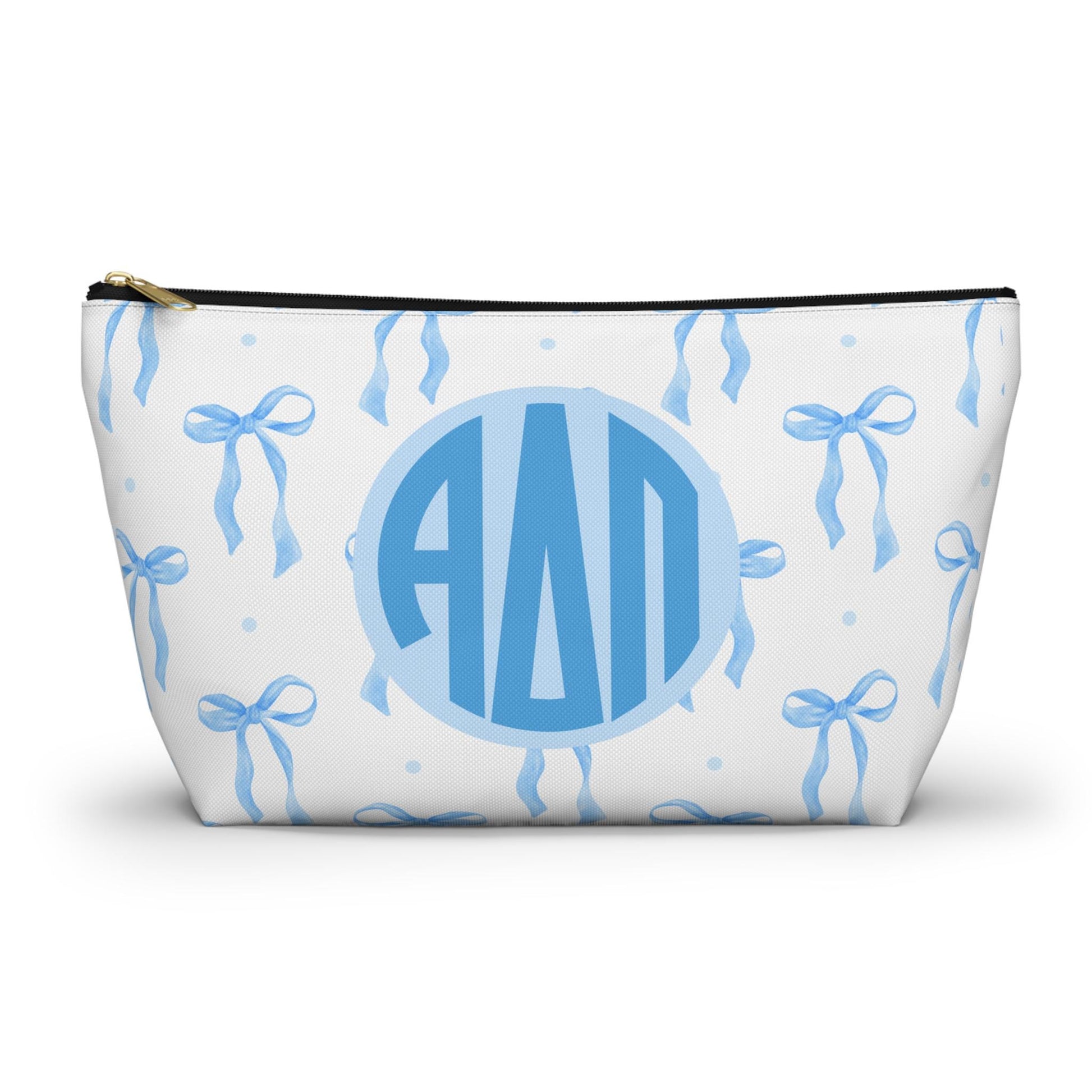 Alpha Delta Pi Monogram Bow Makeup Bag - Ivy Society