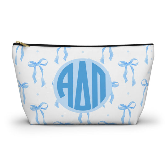Alpha Delta Pi Monogram Bow Makeup Bag - Ivy Society
