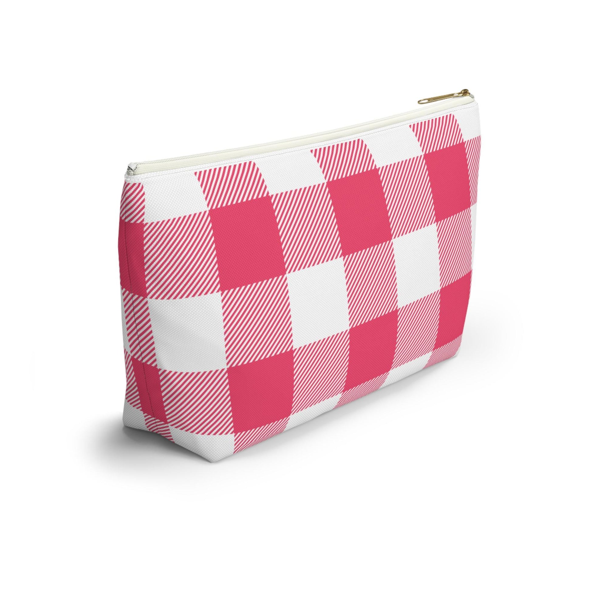 Alpha Omicron Pi Personalized Checkered Makeup Bag - Ivy Society