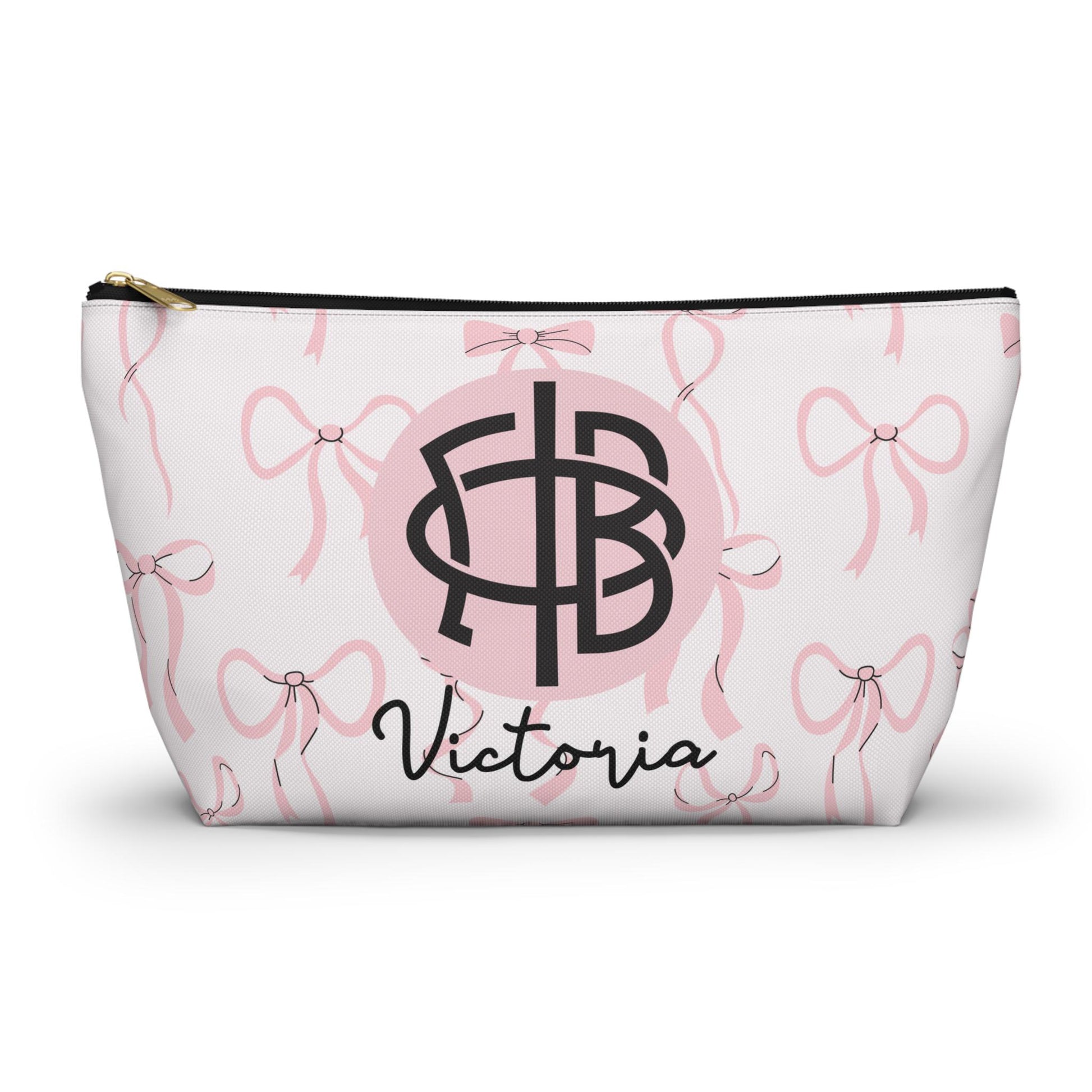 Gamma Phi Beta Personalized Bow Makeup Bag - Ivy Society