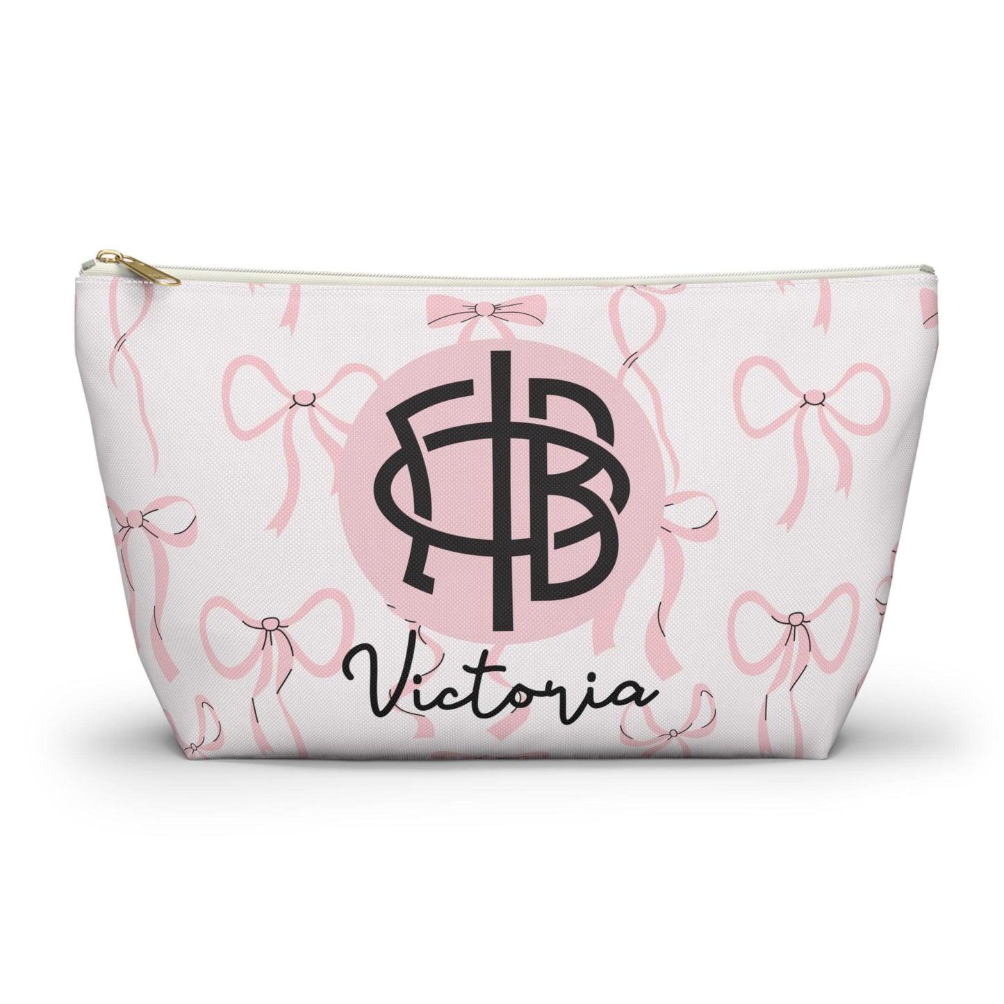 Gamma Phi Beta Personalized Bow Makeup Bag - Ivy Society