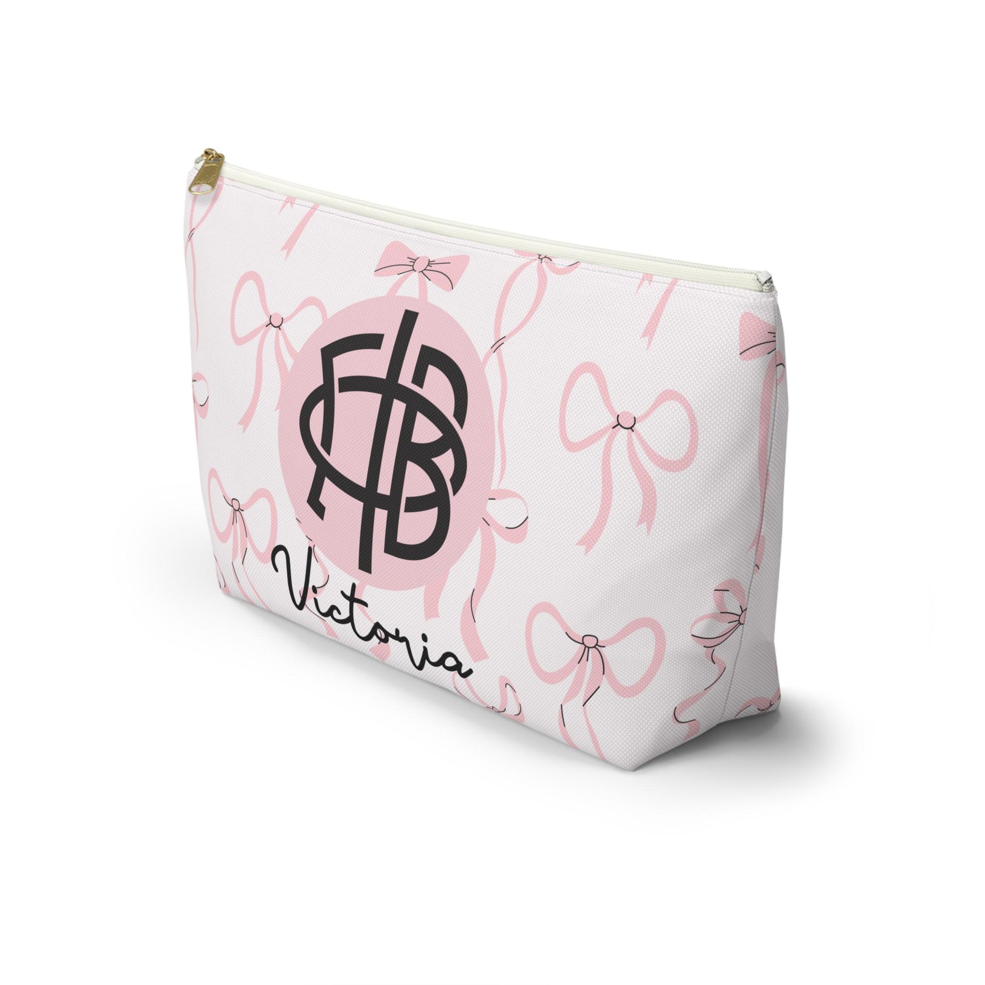 Gamma Phi Beta Personalized Bow Makeup Bag - Ivy Society