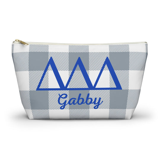 Tri Delta Personalized Checkered Makeup Bag - Ivy Society
