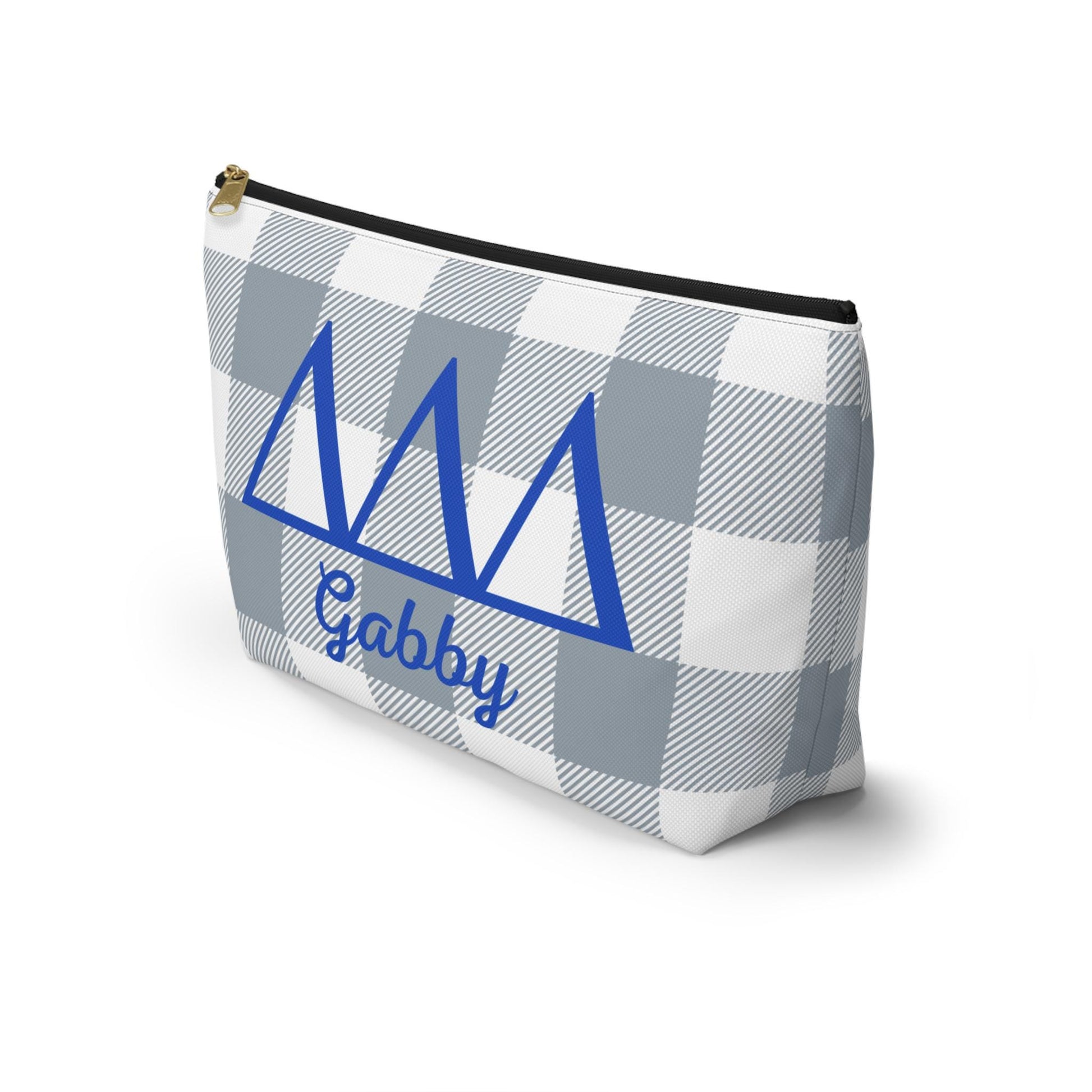 Tri Delta Personalized Checkered Makeup Bag - Ivy Society