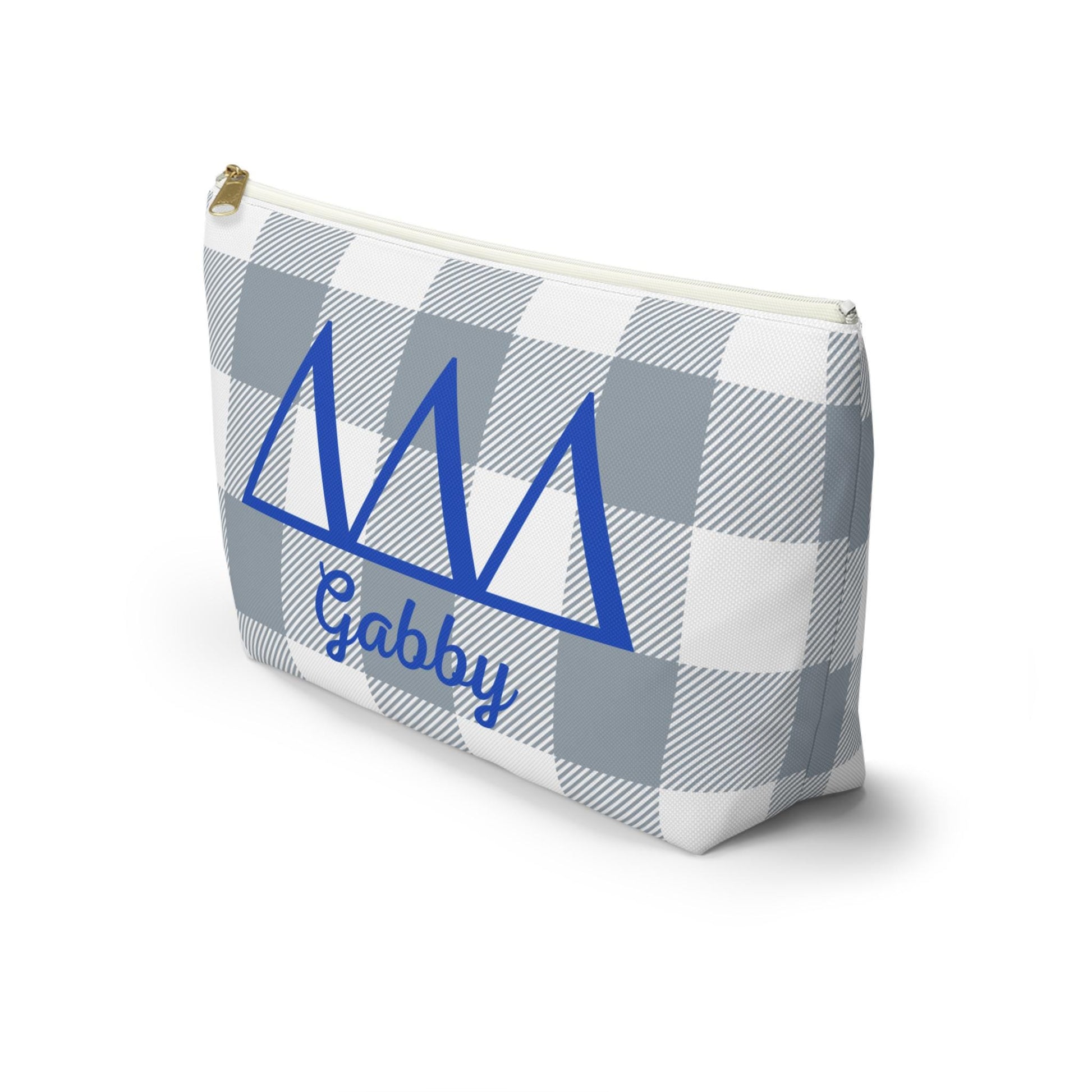 Tri Delta Personalized Checkered Makeup Bag - Ivy Society
