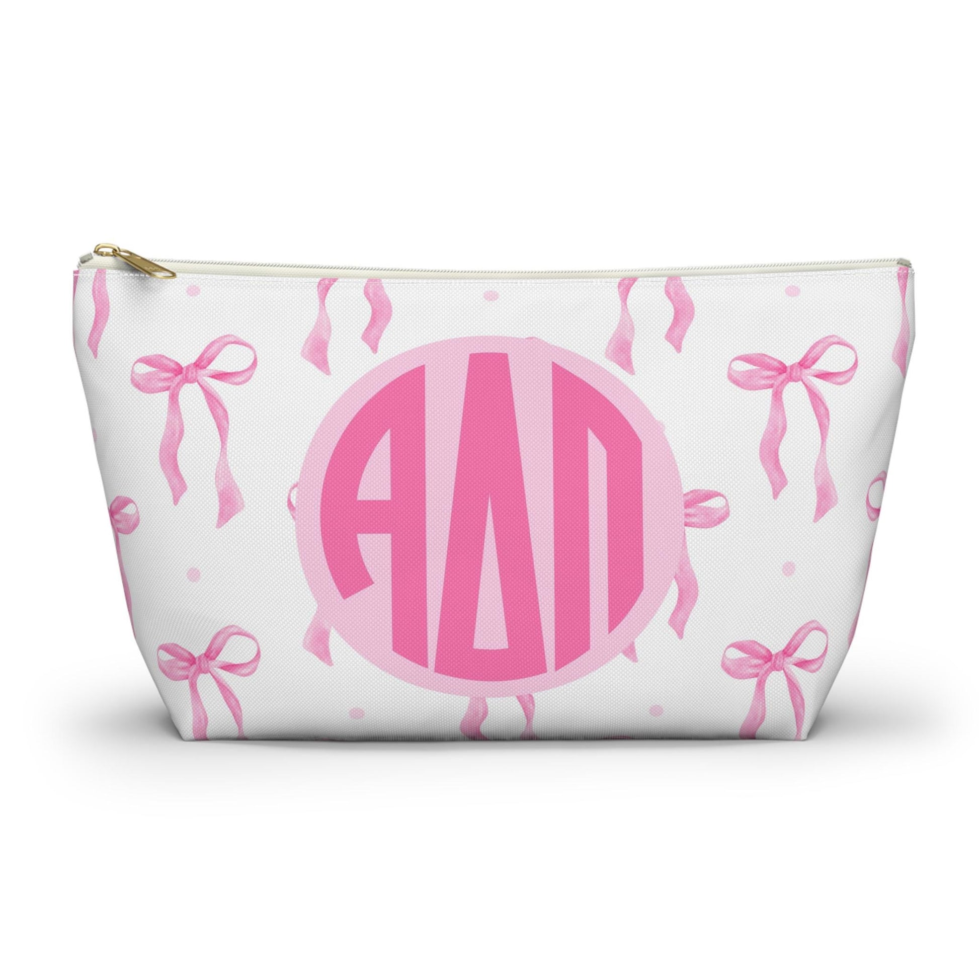 Alpha Delta Pi Monogram Bow Makeup Bag - Ivy Society