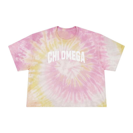 Chi Omega Tie Dye Crop Tee - Ivy Society