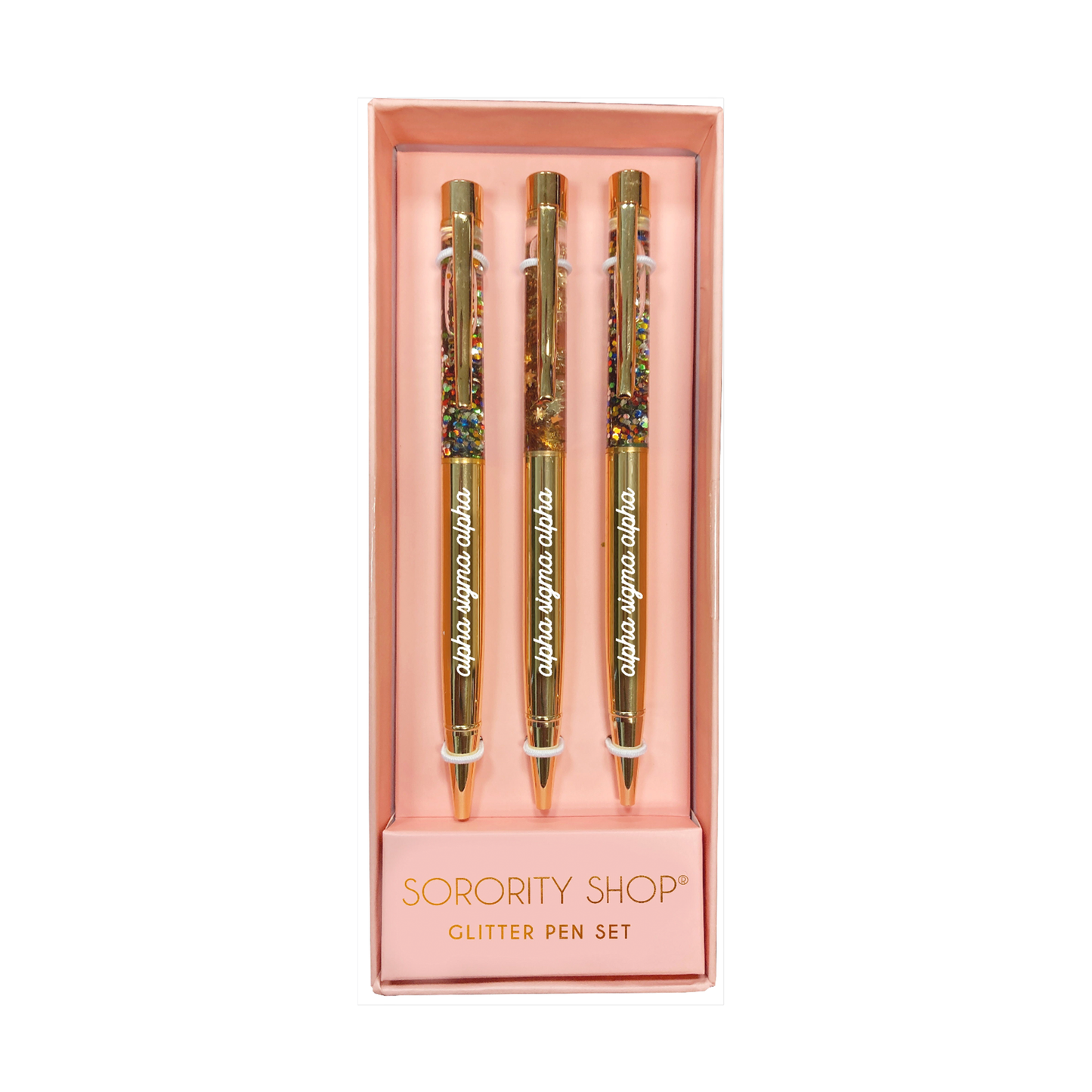 Alpha Sigma Alpha Glitter Pens 3 Pack - Ivy Society