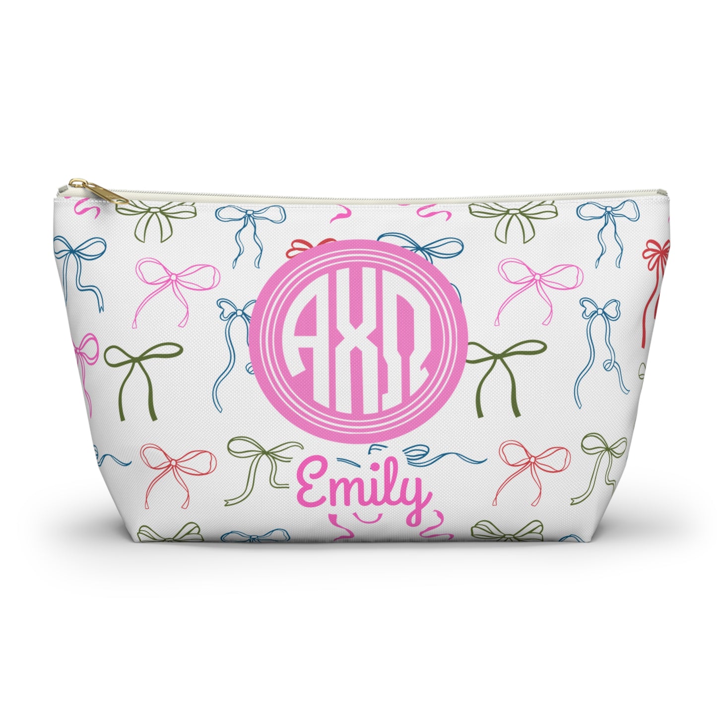 Alpha Chi Omega Personalized Bow Makeup Bag - Ivy Society