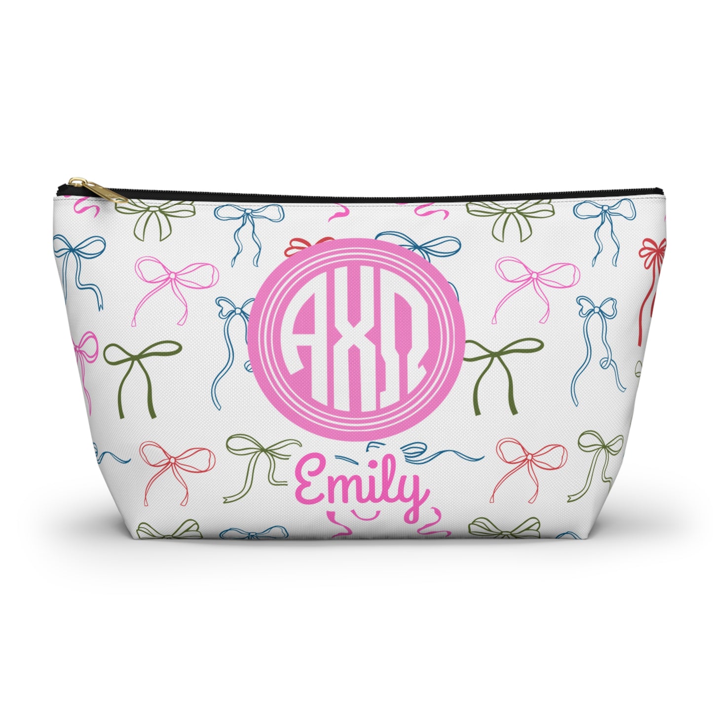 Alpha Chi Omega Personalized Bow Makeup Bag - Ivy Society