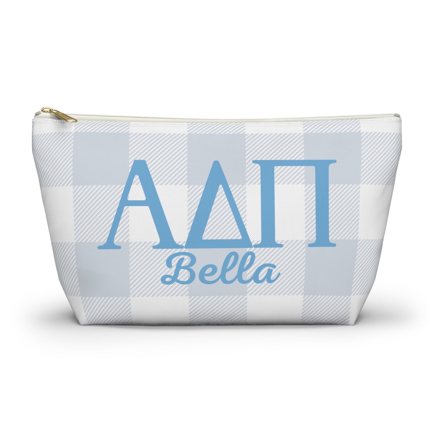 Alpha Delta Pi Personalized Checkered Makeup Bag - Ivy Society