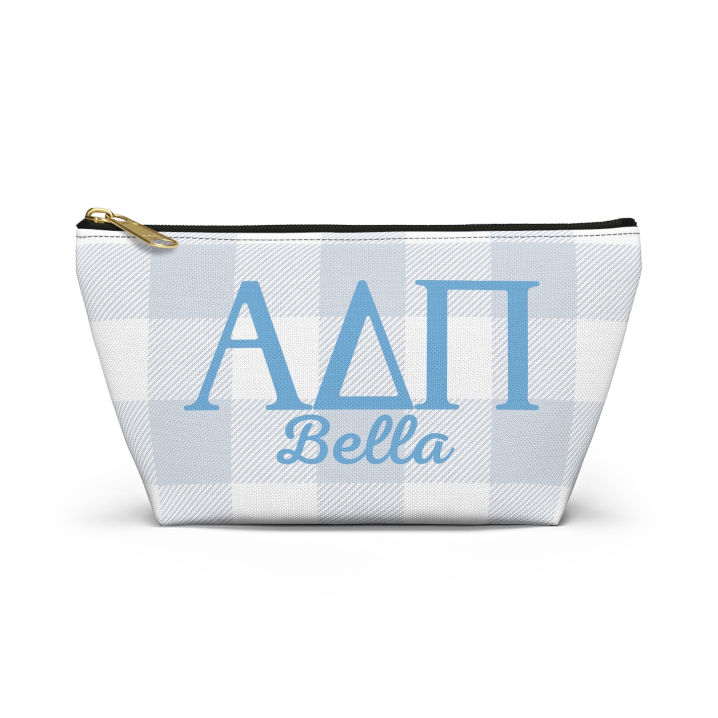 Alpha Delta Pi Personalized Checkered Makeup Bag - Ivy Society