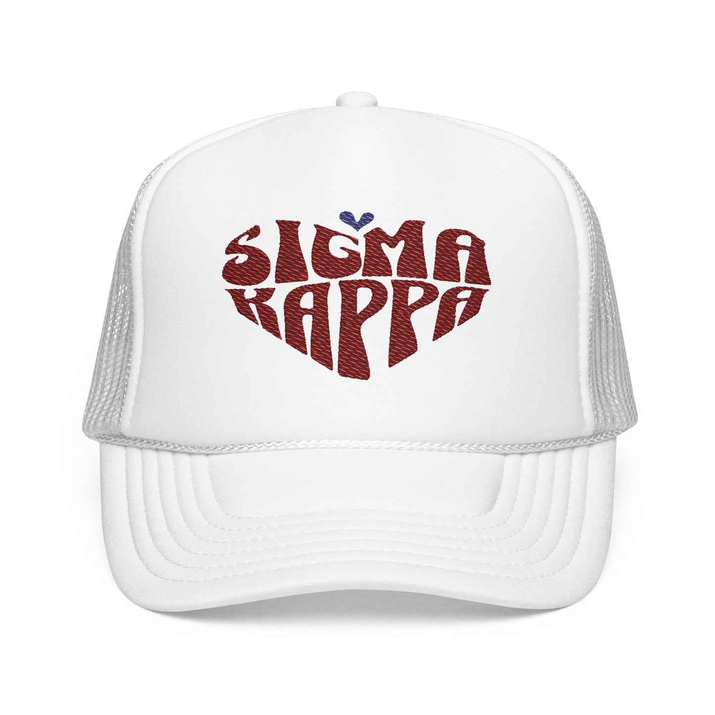 Embroidered Sigma Kappa Heart Trucker Hat - Ivy Society