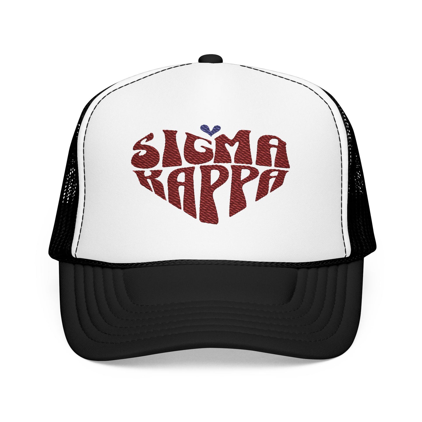 Embroidered Sigma Kappa Heart Trucker Hat - Ivy Society
