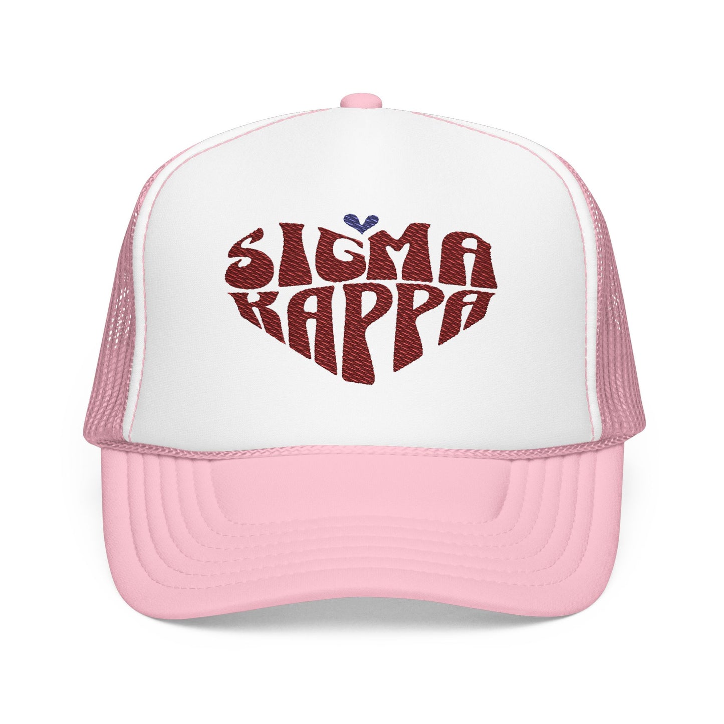 Embroidered Sigma Kappa Heart Trucker Hat - Ivy Society