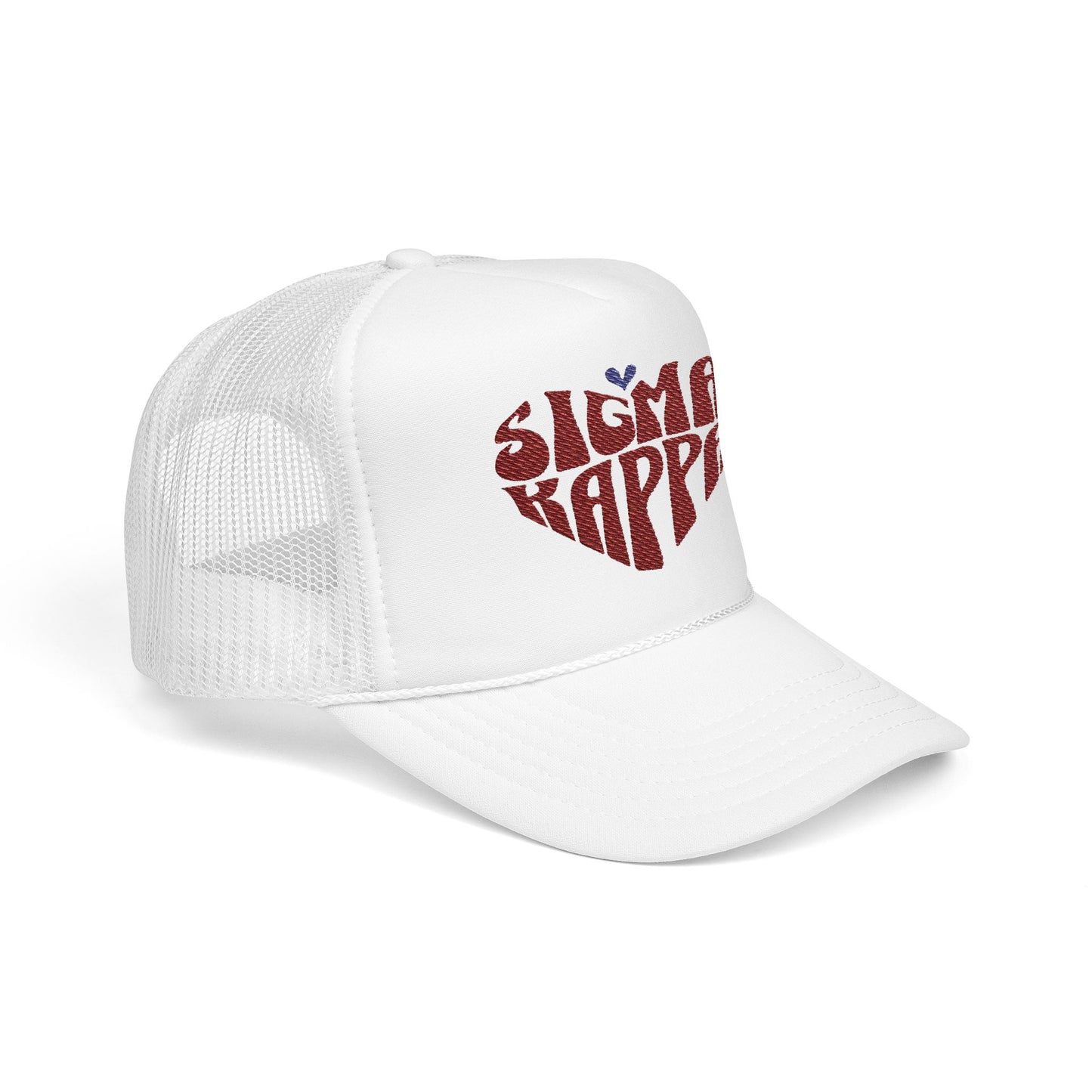 Embroidered Sigma Kappa Heart Trucker Hat - Ivy Society