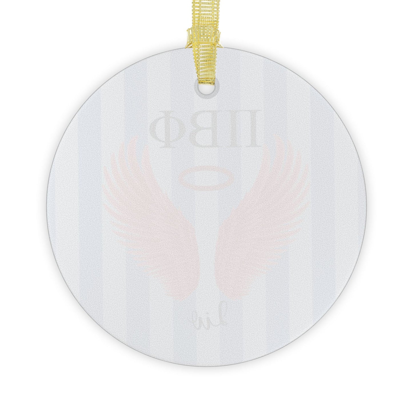 Pi Beta Phi Personalized Pink Angel Wing Ornament - Ivy Society