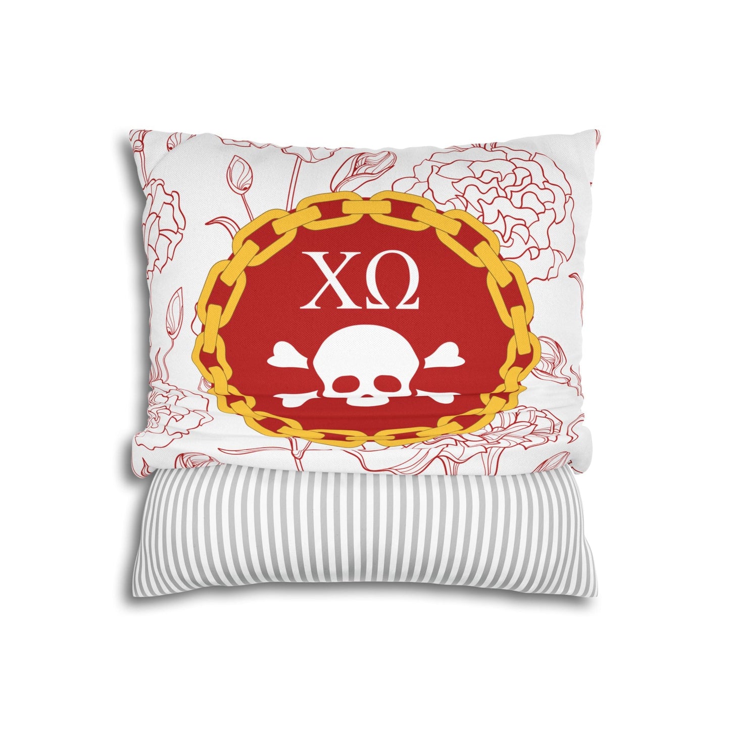 Chi Omega Skull Pillow Cover - Ivy Society