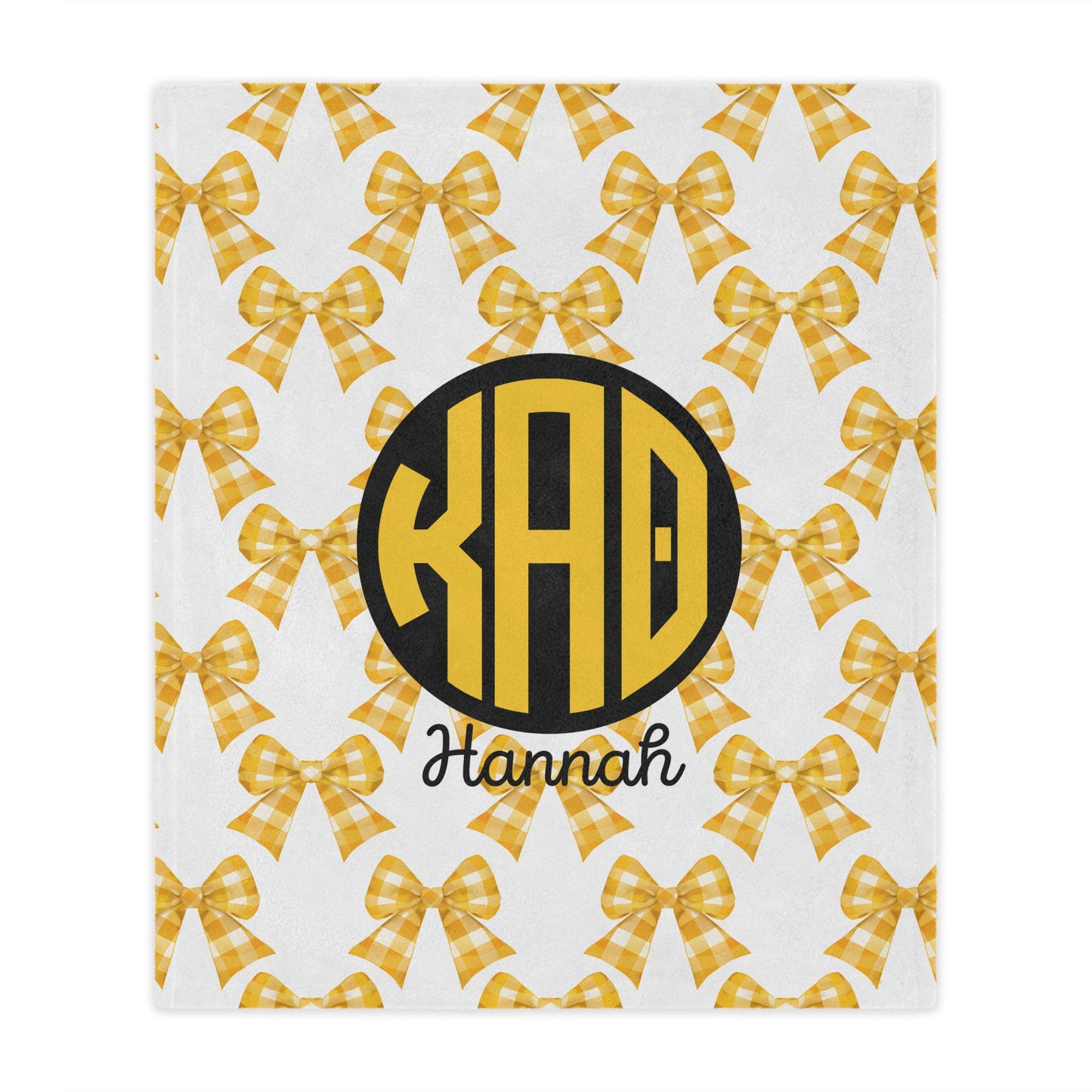 Kappa Alpha Theta Personalized Monogram Bow Blanket - Ivy Society