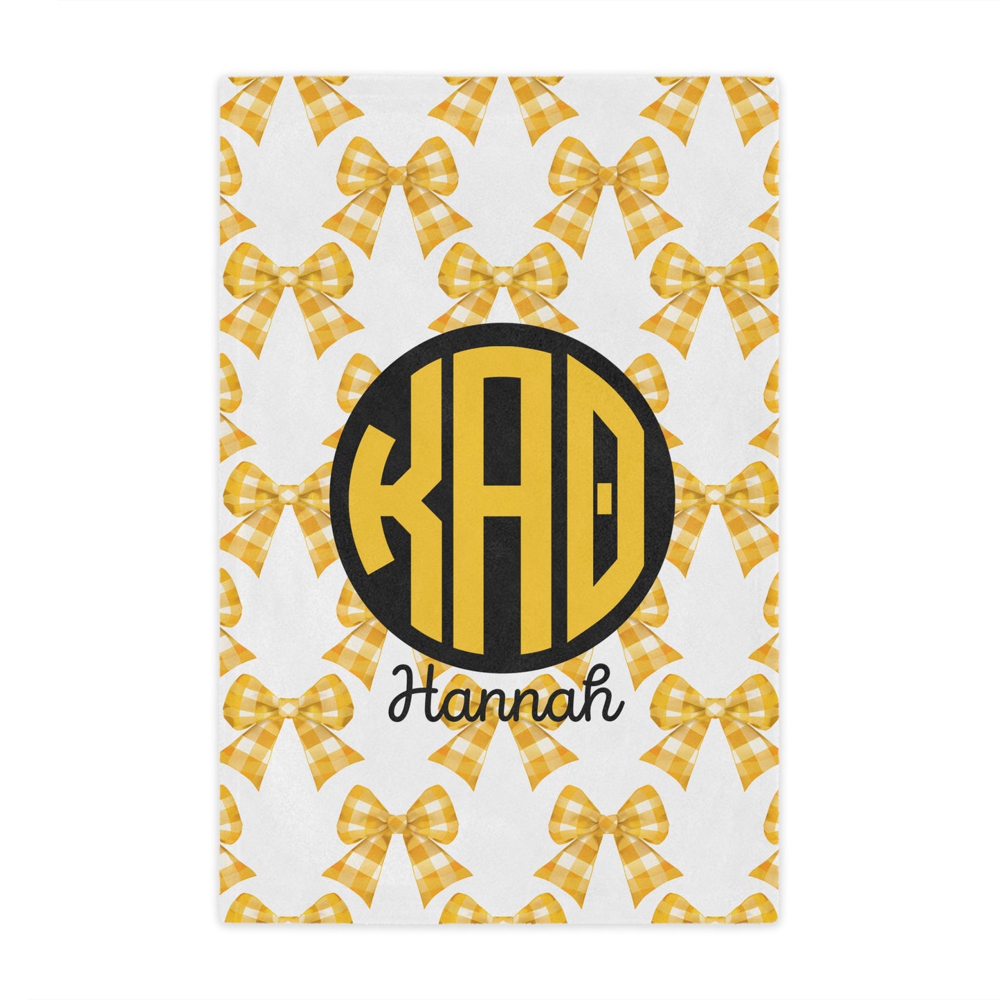 Kappa Alpha Theta Personalized Monogram Bow Blanket - Ivy Society