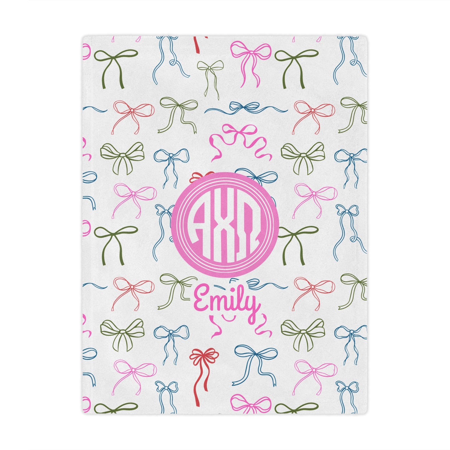 Alpha Chi Omega Personalized Bow Blanket - Ivy Society