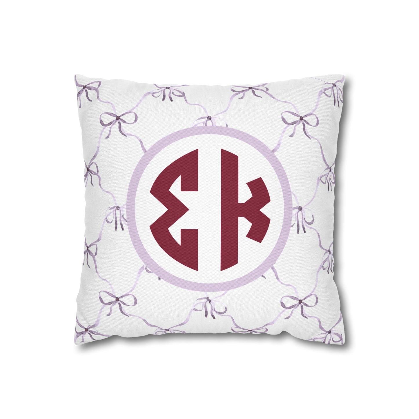 Sigma Kappa Bow Throw Pillow Cover - Ivy Society