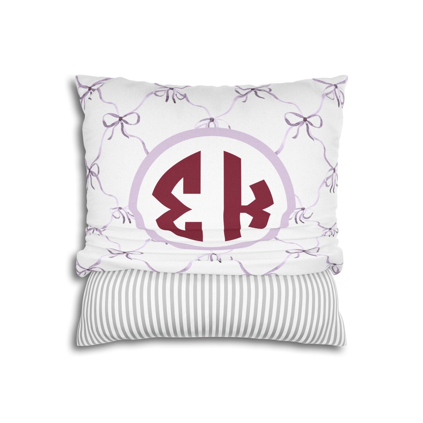 Sigma Kappa Bow Throw Pillow Cover - Ivy Society