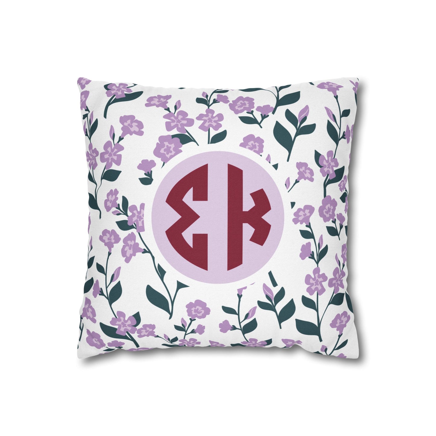 Sigma Kappa Floral Throw Pillow Cover - Ivy Society