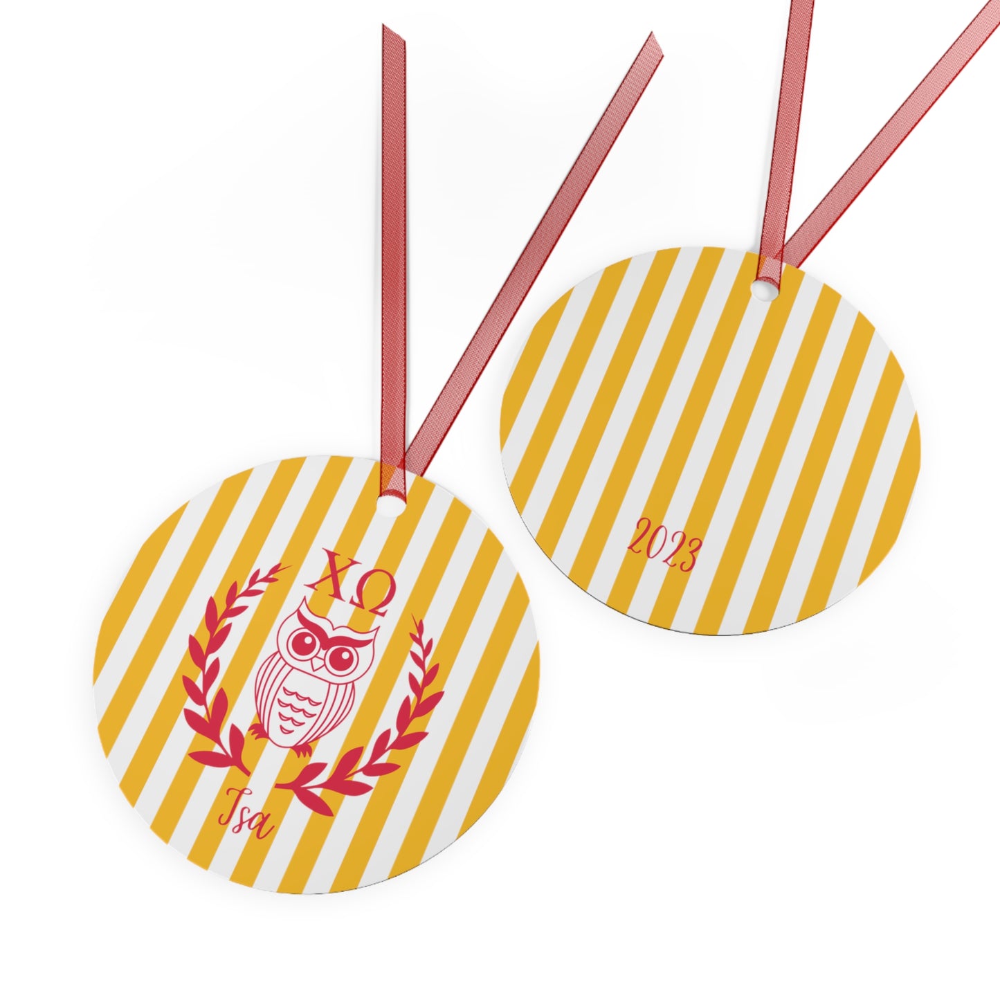 Chi Omega Personalized Owl Ornament - Ivy Society