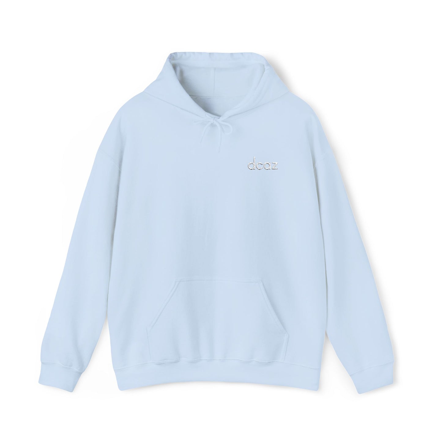 DCAZ Embroidered White Logo Hoodie - Ivy Society