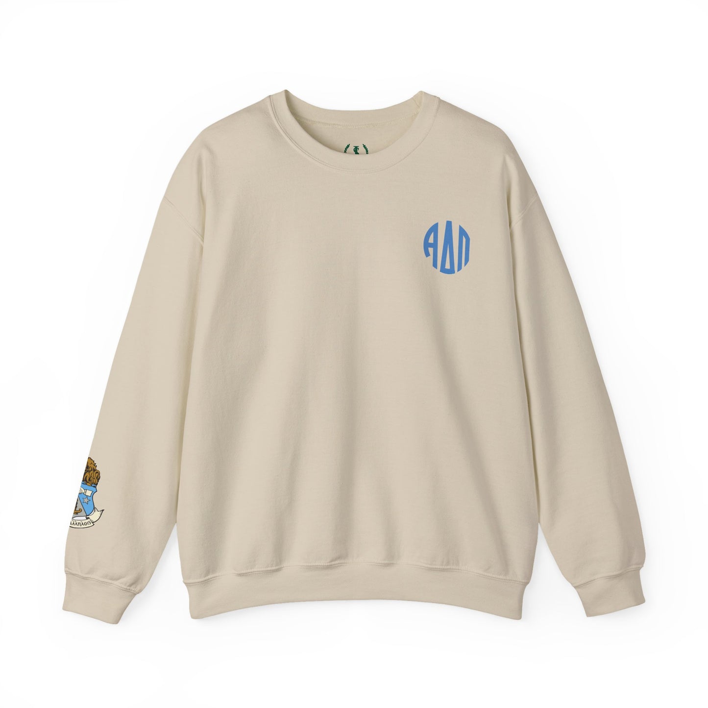 Alpha Delta Pi Monogram Crest Sleeve Sweatshirt - Ivy Society