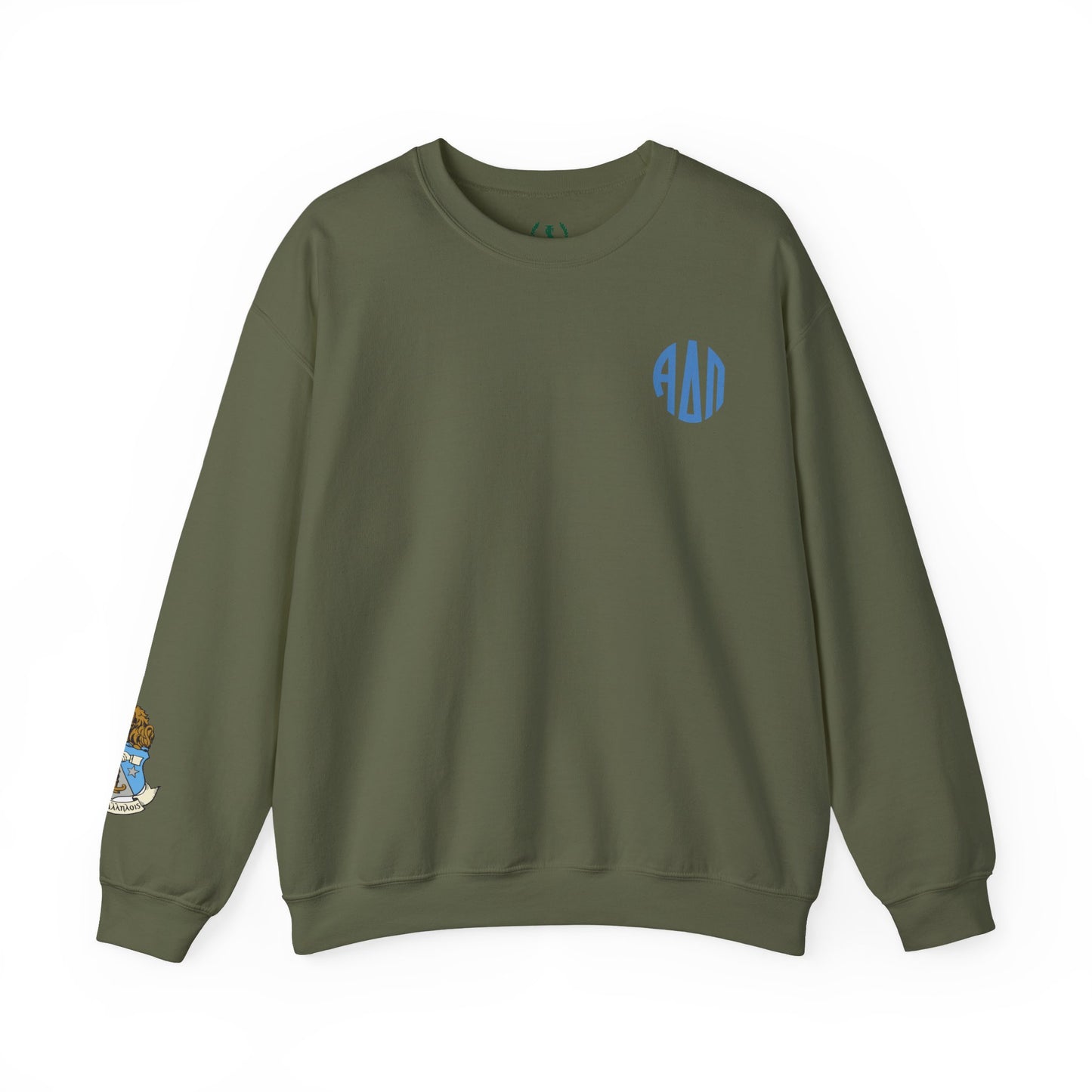 Alpha Delta Pi Monogram Crest Sleeve Sweatshirt - Ivy Society