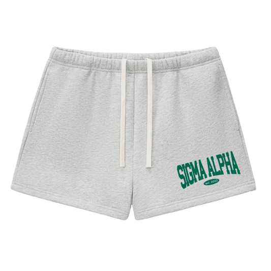 Sigma Alpha Fleece Drawstring Shorts - Ivy Society