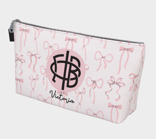 Gamma Phi Beta Personalized Bow Makeup Bag