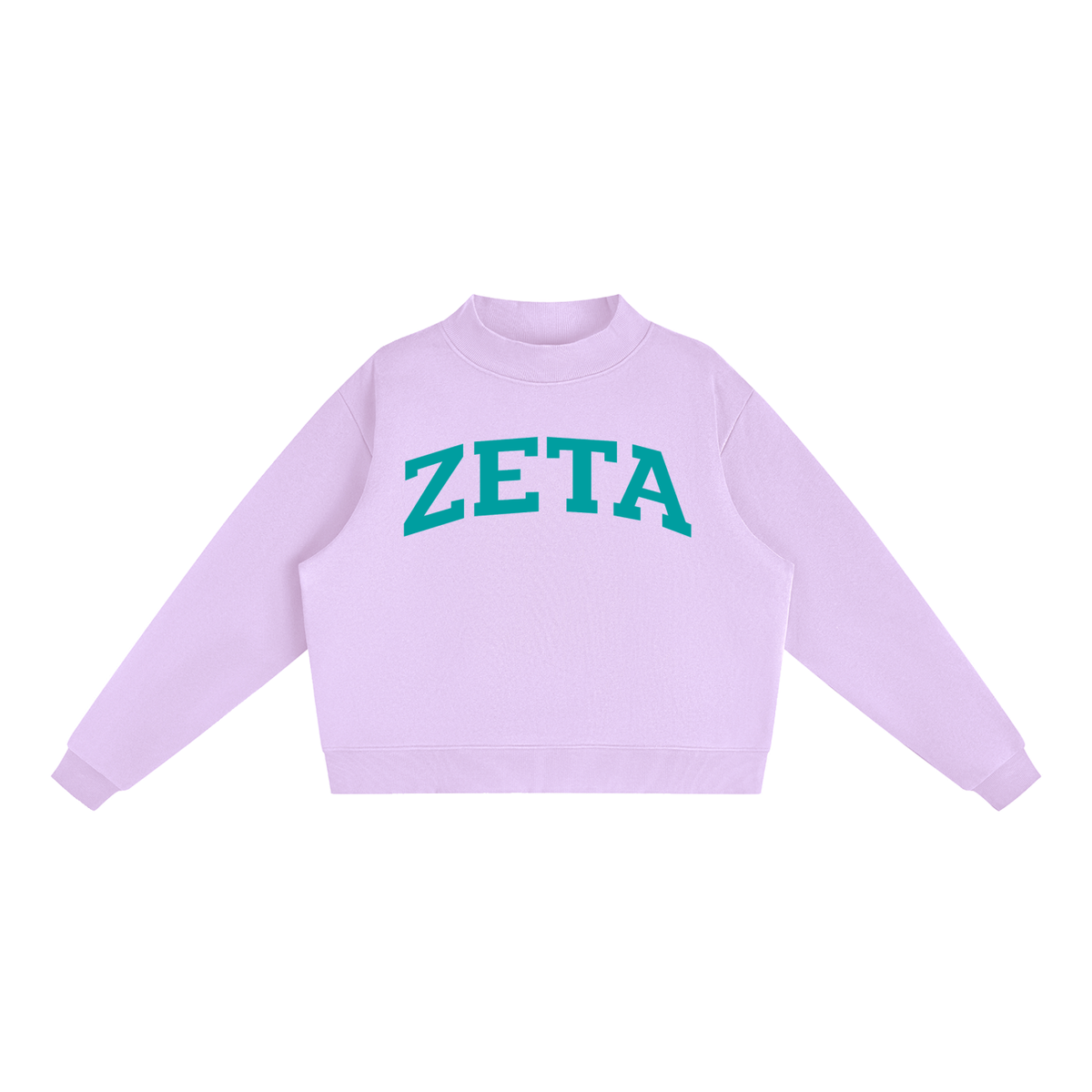 Zeta Tau Alpha Turquoise Mock Neck Sweatshirt