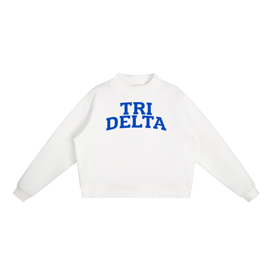 Blue Tri Delta Mock Neck Sweatshirt