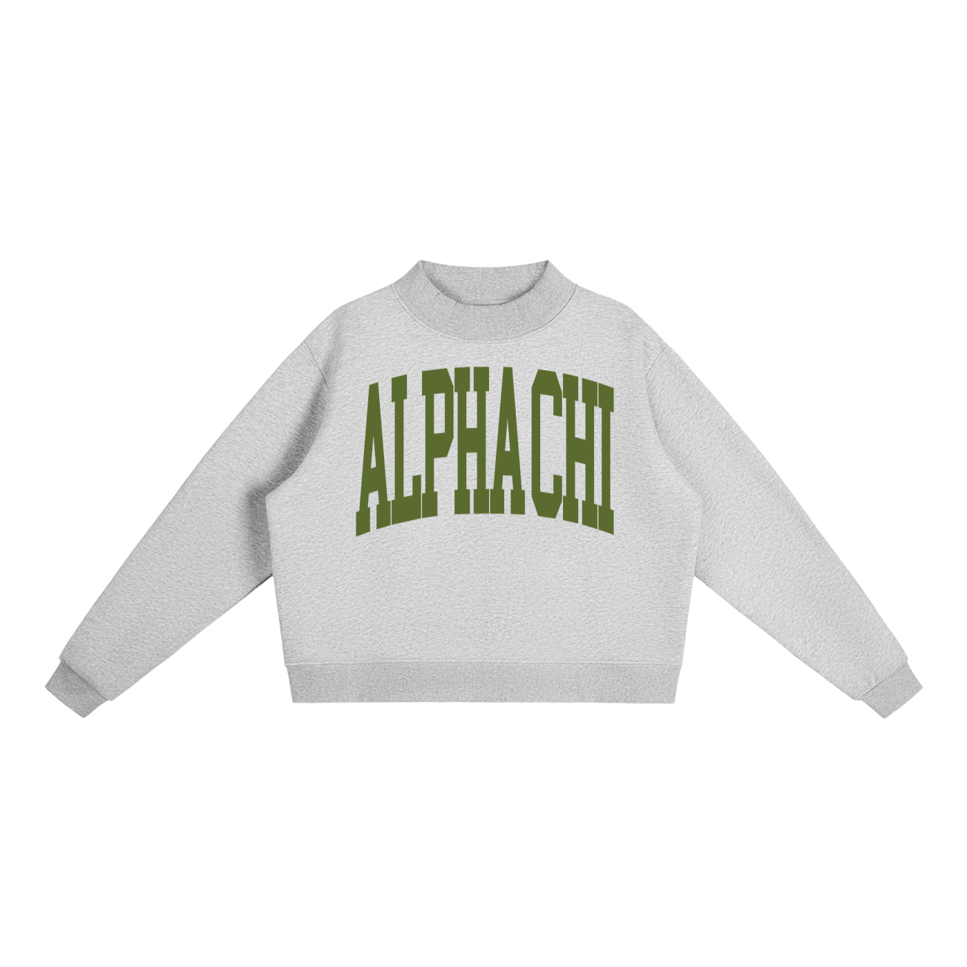 Alpha Chi Omega Big Mock Neck Sweatshirt - Ivy Society